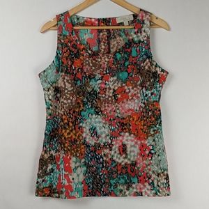 Olive & Oak Multicolor Abstract Print Tank Top - Teal, Coral, Brown